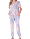 White Birch Delilah Tie Dye Loungewear Set In Purple In Purple