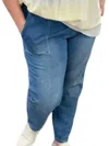 White Birch Denim Jogger Pants In Blue In Blue
