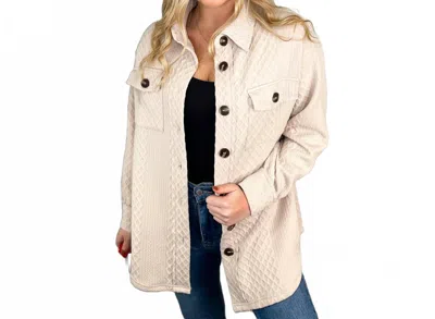 White Birch Diamond Dunes Shacket In Oat In Neutral