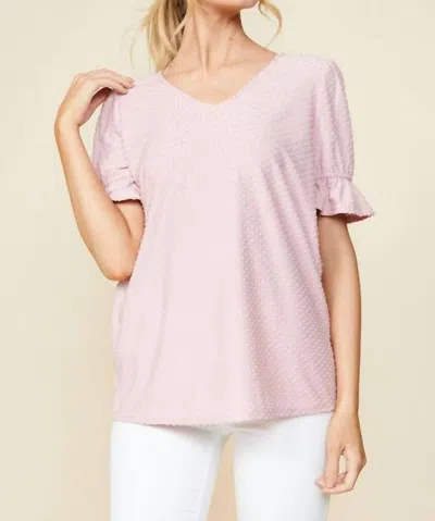 White Birch Dottie Flowing Sleeve Tunic In Blush In Gold