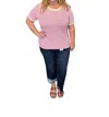 White Birch Easy Breeze Striped Top In Pink In Pink