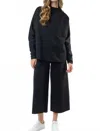 White Birch Fleece Mock Top In Black