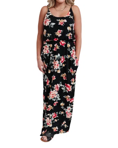 White Birch Floral Breeze Maxi Dress In Black