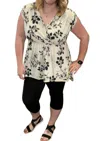 White Birch Floral Hi-low Tunic In Beige In Beige