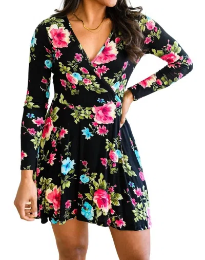 White Birch Floral Market Skort Dress In Black