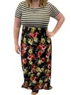 White Birch Floral Maxi Dress In Black In Black