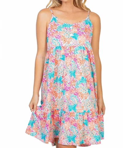 White Birch Floral Print Spaghetti Strap Dress In Multi