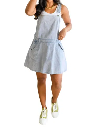 White Birch Gretchen Overall Skort Jumper In Denim In Multi