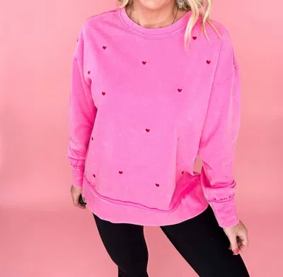 White Birch Heartfelt Hues Pullover Sweater In Pink