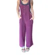 White Birch Henley Washed Overalls In Plum In Pink