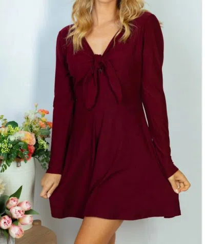 White Birch Holiday Wishes Dress In Burgundy In Red