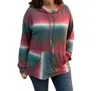 White Birch Hooded Pullover Top In Green Multi