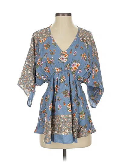 Pre-owned White Birch Kimono In Blue