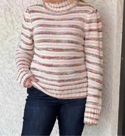 White Birch Knit Candy Sweater In Pink/multi In Neutral