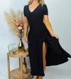 White Birch Knit Set Top In Black In Blue
