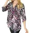 White Birch Leopard Gabby Top In Fuchsia