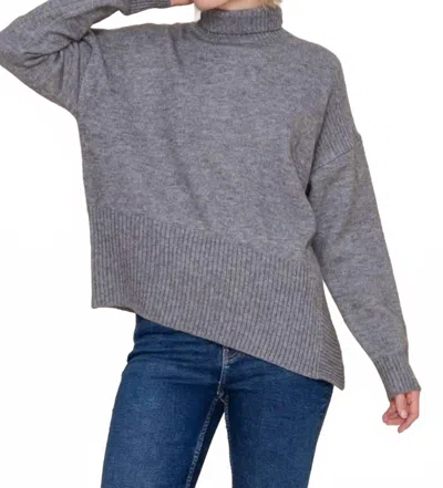 White Birch Leslie Knit Turtleneck Sweater In Beige In Gray