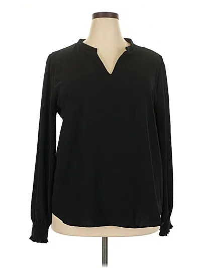 Pre-owned White Birch Long Sleeve Blouse In Black