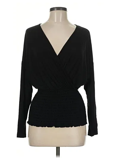 Pre-owned White Birch Long Sleeve Blouse In Black