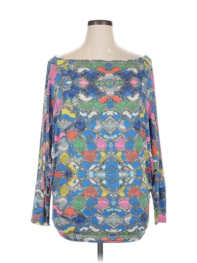 Pre-owned White Birch Long Sleeve Blouse In Blue