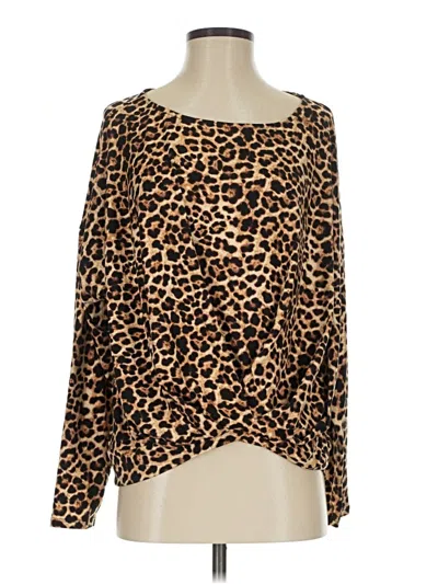 Pre-owned White Birch Long Sleeve Blouse In Brown