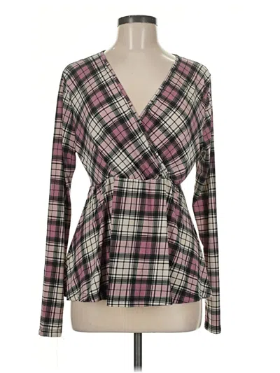Pre-owned White Birch Long Sleeve Blouse In Burgundy