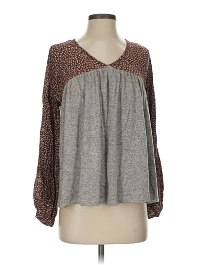 Pre-owned White Birch Long Sleeve Blouse In Gray