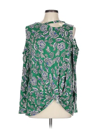 Pre-owned White Birch Long Sleeve Blouse In Green