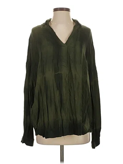 Pre-owned White Birch Long Sleeve Blouse In Green