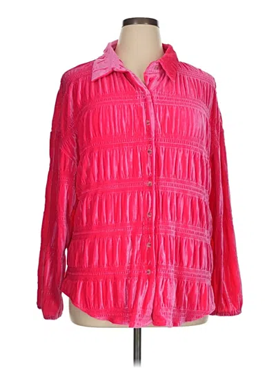 Pre-owned White Birch Long Sleeve Blouse In Pink