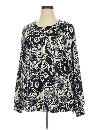 Pre-owned White Birch Long Sleeve Blouse In White