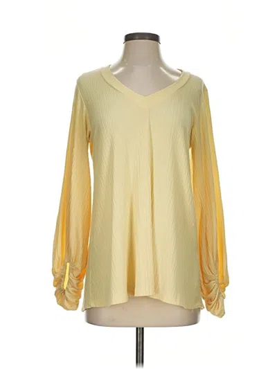 Pre-owned White Birch Long Sleeve Blouse In Yellow