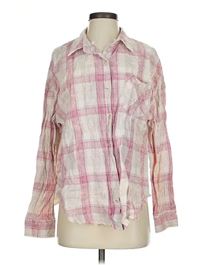 Pre-owned White Birch Long Sleeve Button Down Shirt In Pink