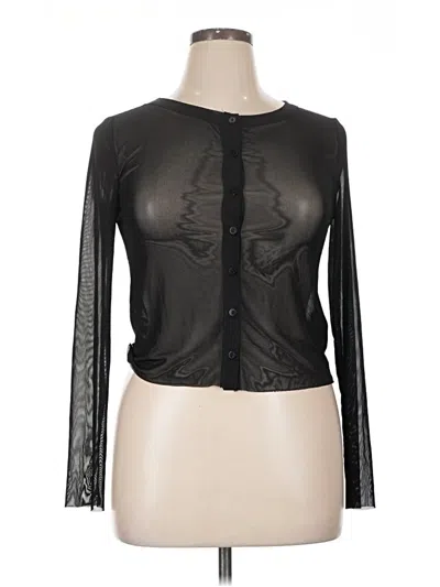 Pre-owned White Birch Long Sleeve Top Black Keyhole Neckline Tops