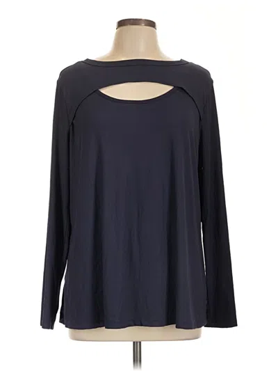 Pre-owned White Birch Long Sleeve Top Black Keyhole Neckline Tops