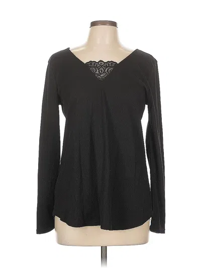 Pre-owned White Birch Long Sleeve Top Black Sweetheart Neckline Tops