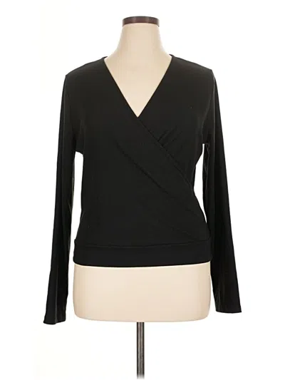 Pre-owned White Birch Long Sleeve Top Black V-neck Tops
