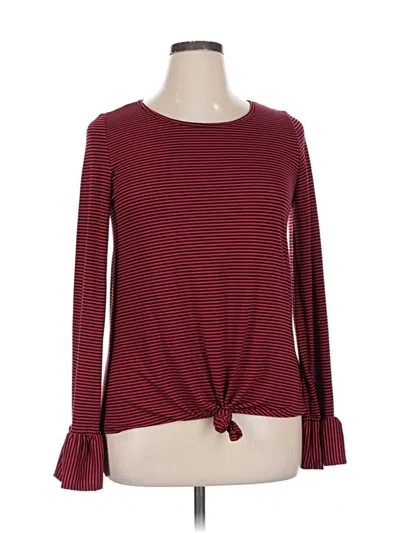 Pre-owned White Birch Long Sleeve Top Burgundy Boatneck Tops