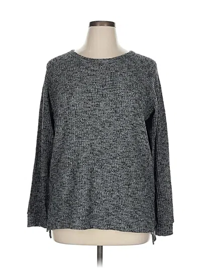 Pre-owned White Birch Long Sleeve Top Gray Crew Neck Tops
