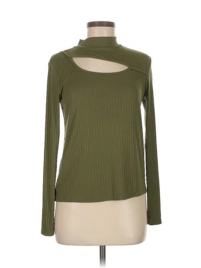 Pre-owned White Birch Long Sleeve Top Green Turtleneck Tops