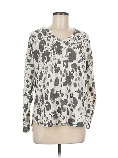 Pre-owned White Birch Long Sleeve Top Ivory V Neck Tops In White