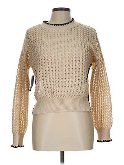 Pre-owned White Birch Long Sleeve Top Tan Turtleneck Tops In Brown