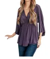 White Birch Love On The Line Blouse In Violet In Purple