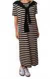 White Birch Maxi Sweater Dress In Black In Multi