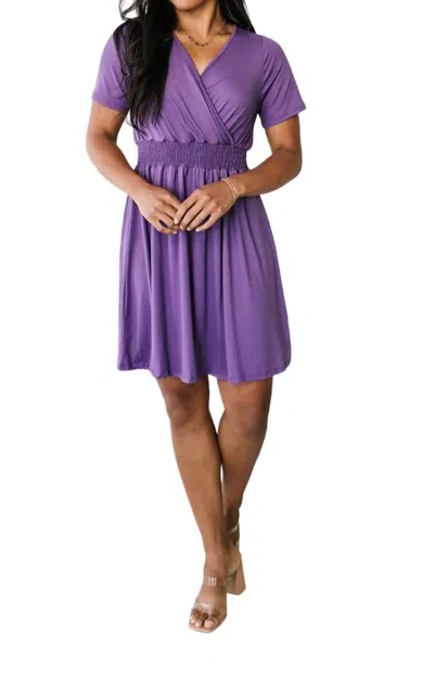 White Birch Miss Independent V-neck Dress In Purple