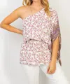 White Birch Off Shoulder Floral Print Top In Off White