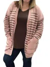 White Birch Oversized Pocket Cardigan In Dusty Pink In Pink