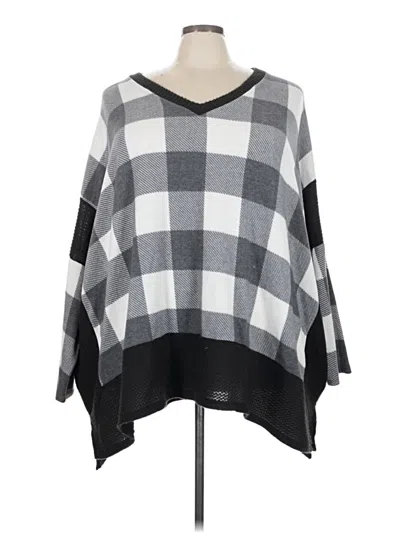 Pre-owned White Birch Poncho In Gray