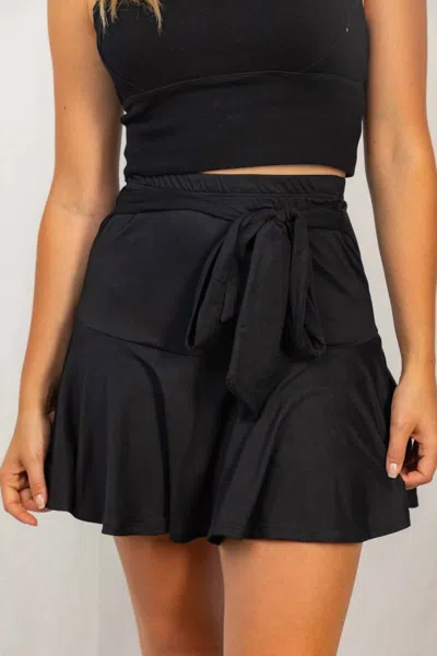 White Birch Sassy Tiered Skort In Black