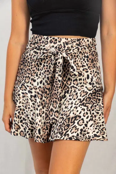 White Birch Sassy Tiered Skort In Leopard In Animal Print